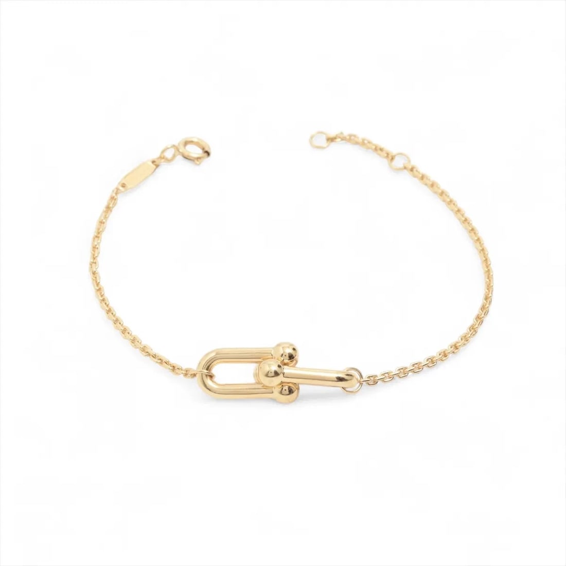TIFFANY HARDWARE DOUBLE LINK BRACELET 750(YG) (1 of 3)
