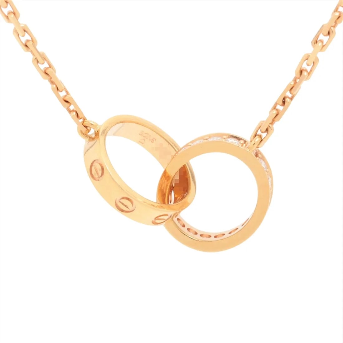 CARTIER BABY LOVE DIAMOND NECKLACE 750(PG): Cartier Baby Love diamond Necklace 750(PG) Brand: Cartier Type/Style: Necklace Material: 750(PG), Main Stone/Creation Natural Color: PG Size: (CM) Chain length:43.4 (Inch) Chain Length:17.1inch Ac