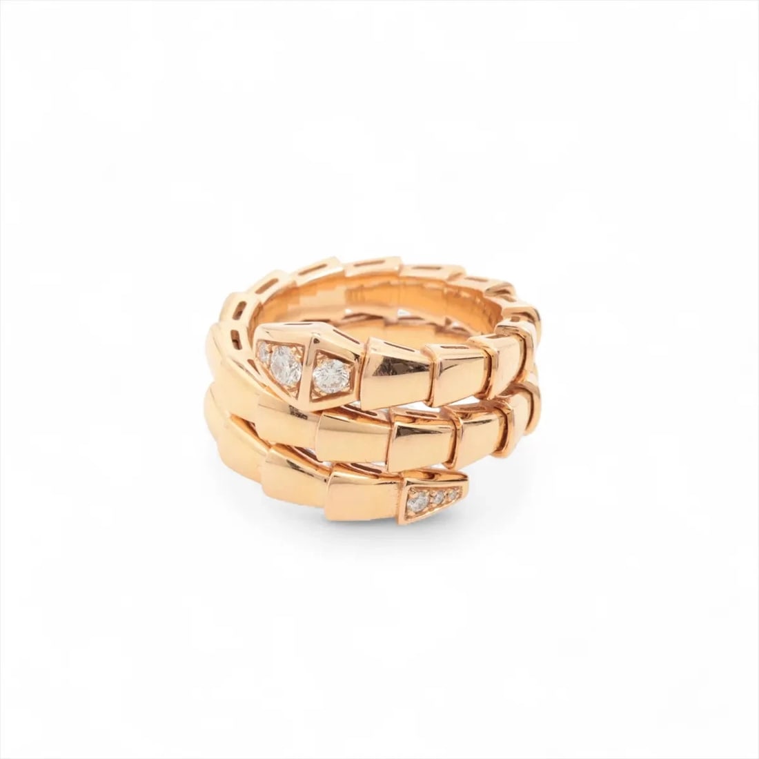 BVLGARI SERPENTI VIPER DIAMOND RING 750(PG): Bvlgari Serpenti Viper diamond Ring 750(PG) Brand: Bvlgari Type/Style: Ring Material: 750(PG), Main Stone/Creation Natural Color: PG Size: 3.25 US Accessories: None Accessories Notice: Whe
