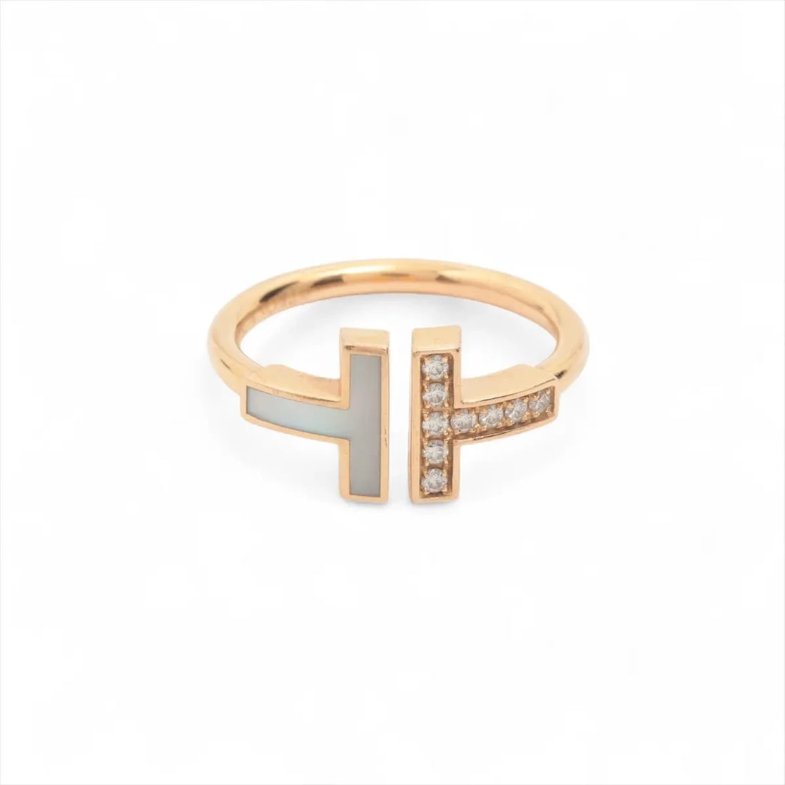 TIFFANY T WIRE DIAMOND RING 750(PG): Tiffany T Wire diamond Ring 750(PG) Brand: Tiffany Type/Style: Ring Material: 750(PG), Color: PG Size: 5.25 US Accessories: None Accessories Notice: When purchasing pre-owned goods, please