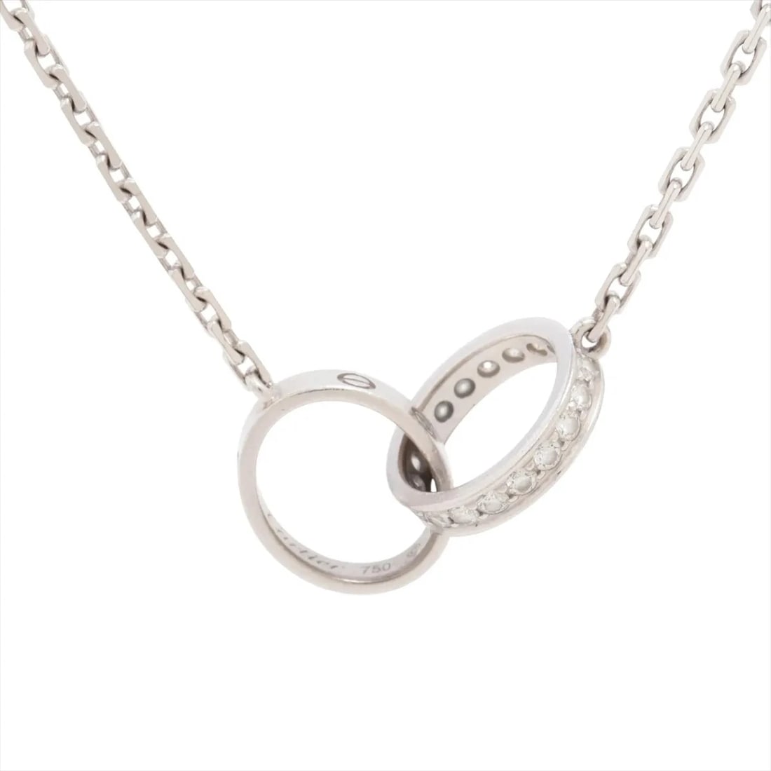 CARTIER BABY LOVE DIAMOND NECKLACE 750(WG): Cartier Baby Love diamond Necklace 750(WG) Brand: Cartier Type/Style: Necklace Material: 750(WG), Color: WG Size: (CM) Chain length:44.8 (Inch) Chain Length:17.6inch Accessories: None Acce