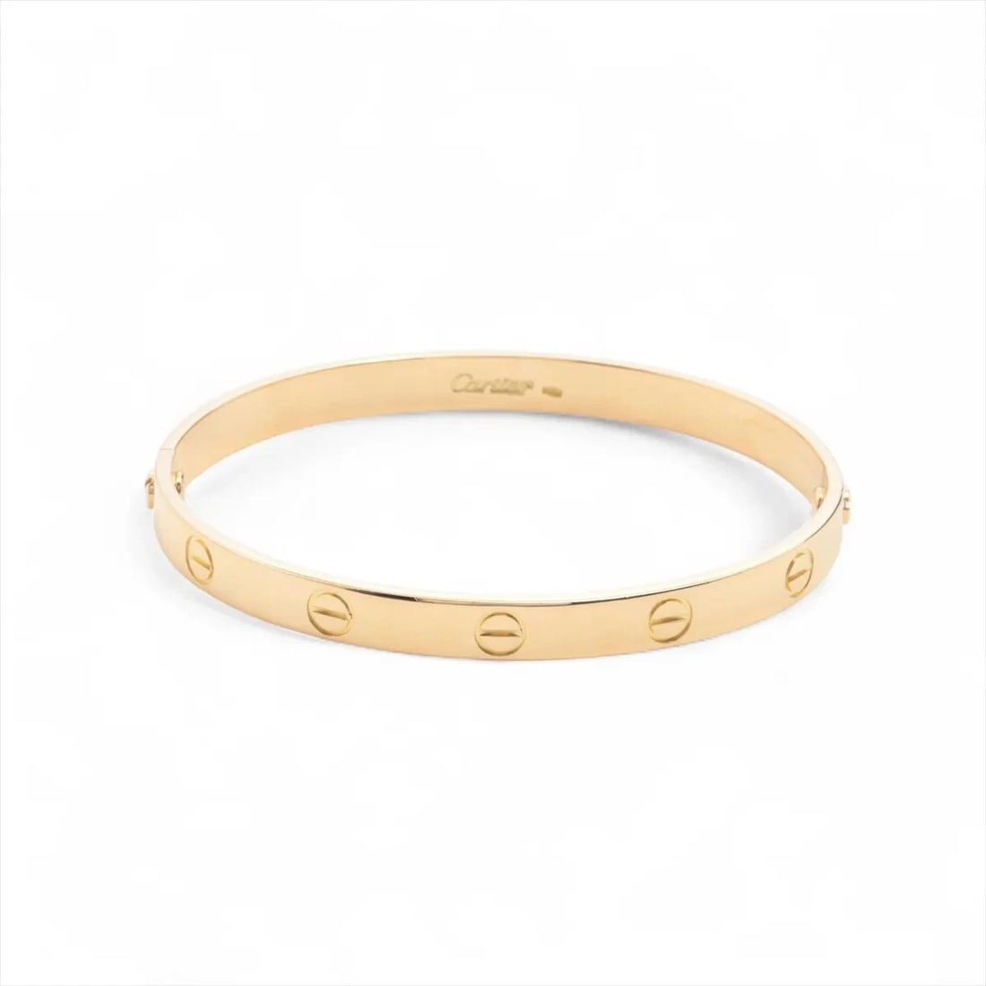 CARTIER LOVE BRACELET 750(YG): Cartier Love Bracelet 750(YG) Brand: Cartier Type/Style: Bracelet Material: 750(YG), Color: YG Size: (CM) Bracelet length:17.8 (Inch) Bracelet Length:7.0inch Accessories: None Accessories