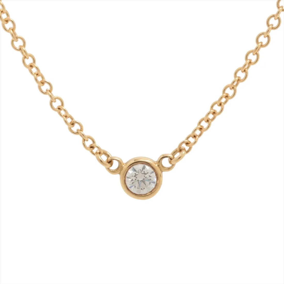 TIFFANY BY THE YARD 1P DIAMOND NECKLACE 750(YG): Tiffany By the Yard 1P diamond Necklace 750(YG) Brand: Tiffany Type/Style: Necklace Material: 750(YG), Main Stone/Creation Natural Color: YG Size: (CM) Chain length:40.8 (Inch) Chain Length:16.1inch