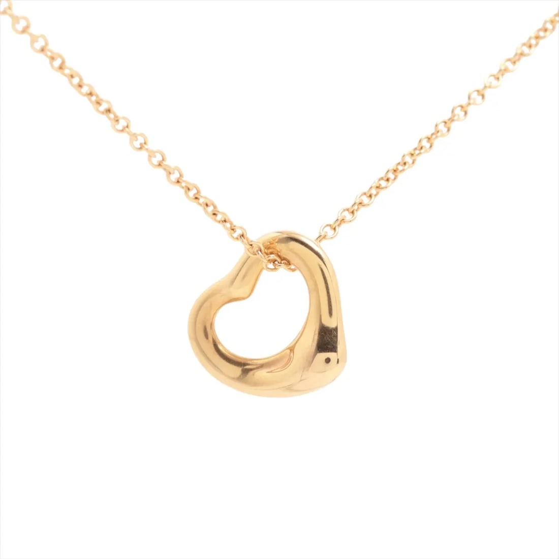 TIFFANY OPEN HEART NECKLACE 750(PG): Tiffany Open Heart Necklace 750(PG) Brand: Tiffany Type/Style: Necklace Material: 750(PG), Color: PG Size: (CM) Chain length:41.1 (Inch) Chain Length:16.2inch Accessories: None Accessories