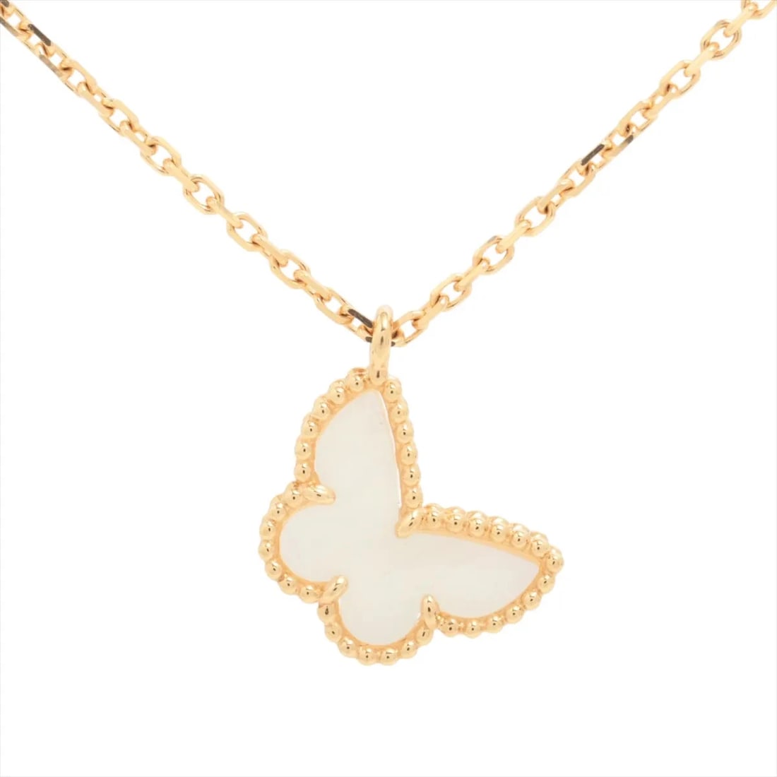 VAN CLEEF & ARPELS SWEET ALHAMBRA PAPILLON NECKLACE 750(YG): Van Cleef & Arpels Sweet Alhambra Papillon Necklace 750(YG) Brand: Van Cleef & Arpels Type/Style: Necklace Material: 750(YG), Color: YG Size: (CM) Chain length:40.3 (Inch) Chain Length:15.9inch Ac