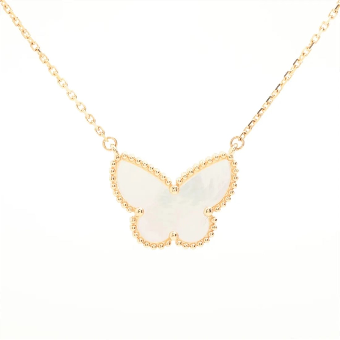 VAN CLEEF & ARPELS LUCKY ALHAMBRA PAPILLON NECKLACE 750(YG): Van Cleef & Arpels Lucky Alhambra Papillon Necklace 750(YG) Brand: Van Cleef & Arpels Type/Style: Necklace Material: 750(YG), Color: YG Size: (CM) Chain length:43.4 (Inch) Chain Length:17.1inch Ac