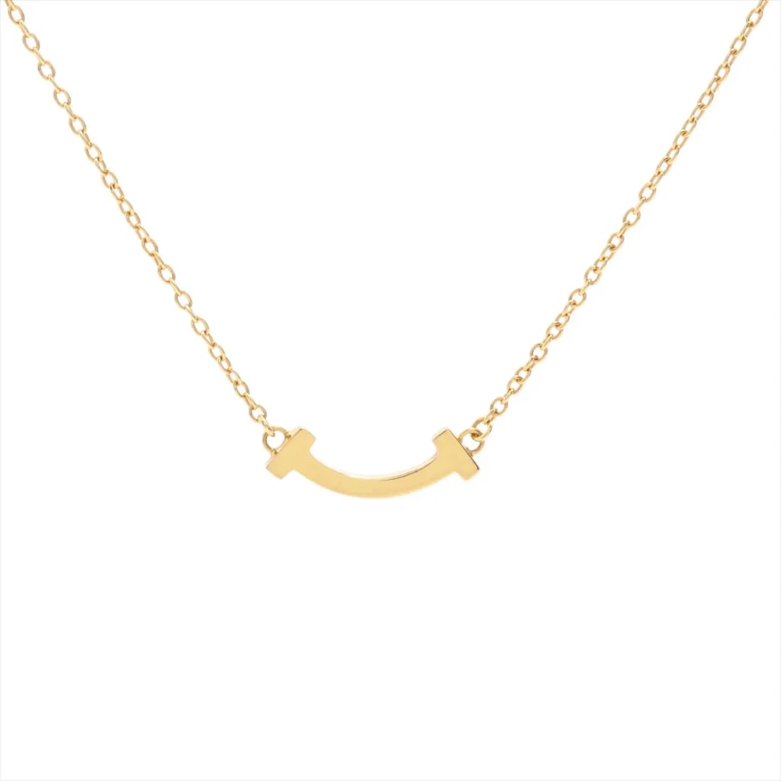 TIFFANY T SMILE MINI NECKLACE 750(YG): Tiffany T Smile Mini Necklace 750(YG) Brand: Tiffany Type/Style: Necklace Material: 750(YG), Color: YG Size: (CM) Chain length:50.7 Accessories: None Accessories Notice: When purchasing pr