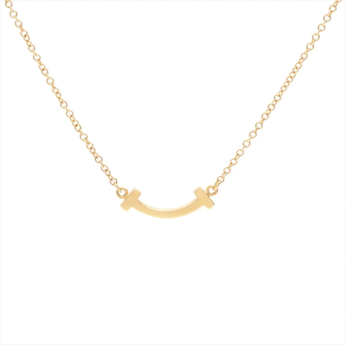 TIFFANY T SMILE MINI NECKLACE 750(YG): Tiffany T Smile Mini Necklace 750(YG) Brand: Tiffany Type/Style: Necklace Material: 750(YG), Color: YG Size: (CM) Chain length:46 Accessories: None Accessories Notice: When purchasing pre-
