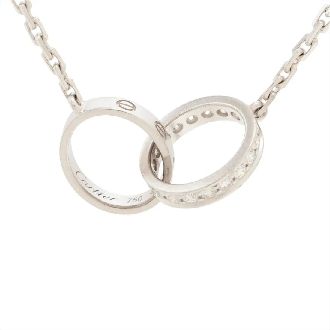CARTIER BABY LOVE DIAMOND NECKLACE 750(WG): Cartier Baby Love diamond Necklace 750(WG) Brand: Cartier Type/Style: Necklace Material: 750(WG), Main Stone/Creation Natural Color: WG Size: (CM) Chain length:44.7 Accessories: None Acces