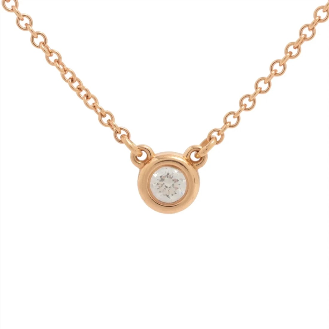 TIFFANY BY THE YARD 1P DIAMOND NECKLACE 750(PG): Tiffany By the Yard 1P diamond Necklace 750(PG) Brand: Tiffany Type/Style: Necklace Material: 750(PG), Main Stone/Creation Natural Color: PG Size: (CM) Chain length:41.6 Accessories: None Accessories