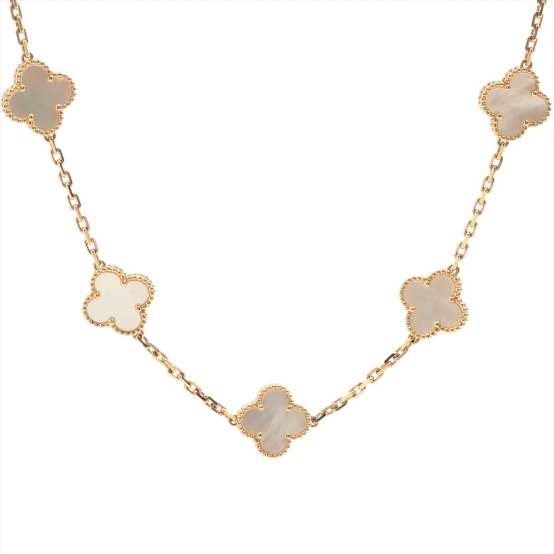 VAN CLEEF & ARPELS ALHAMBRA 20P NECKLACE 750(YG): Van Cleef & Arpels Alhambra 20P Necklace 750(YG) Brand: Van Cleef & Arpels Type/Style: Necklace Material: 750(YG), Color: YG Size: (CM) Chain length:86 Accessories: None Accessories Notice: When