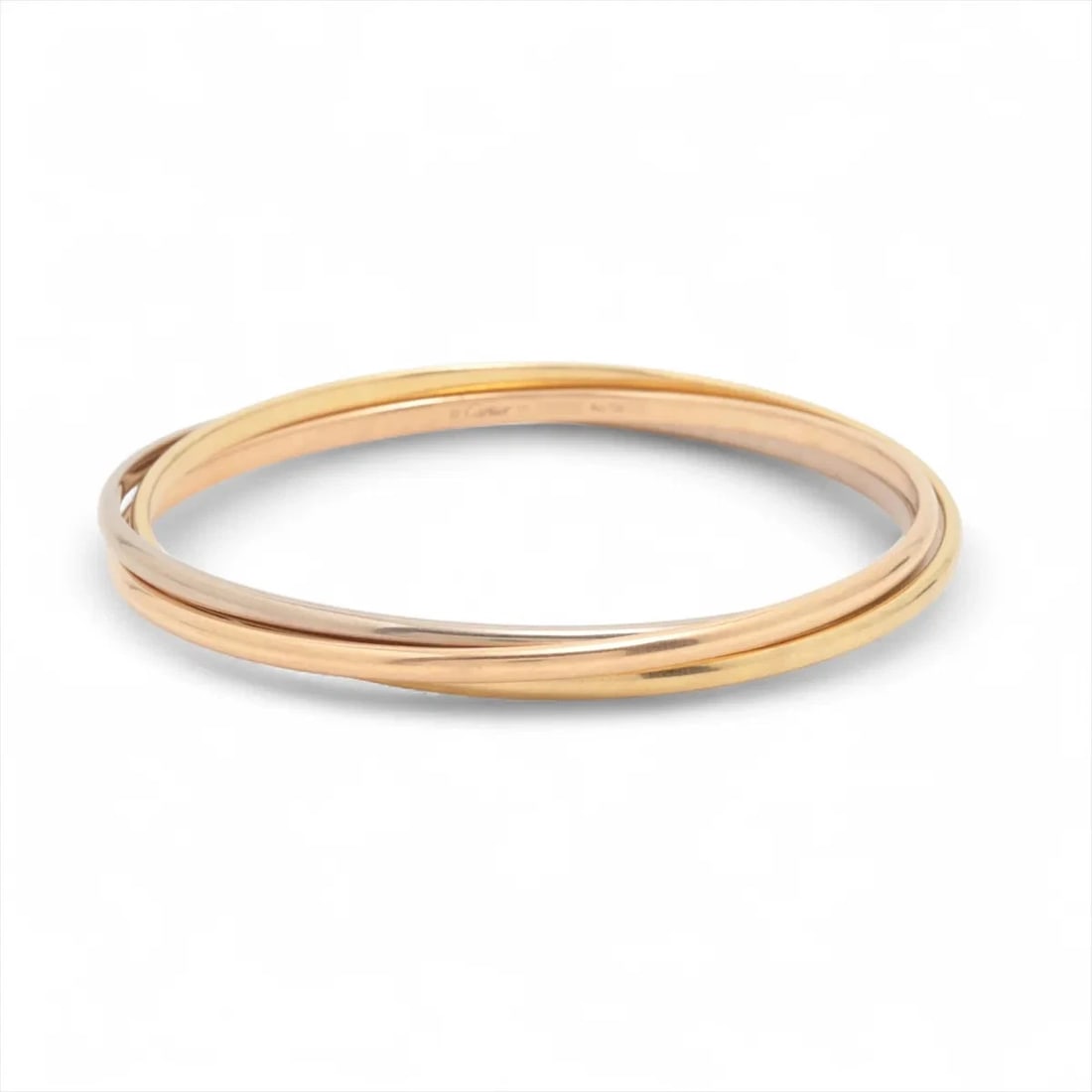 CARTIER TRINITY BRACELET 750(YG?PG?WG): Cartier Trinity Bracelet 750(YG?PG?WG) Brand: Cartier Type/Style: Bracelet Material: 750(YG PG WG), Color: YG PG WG Size: (CM) Bracelet length:19.2 Accessories: None Accessories Notice: Wh