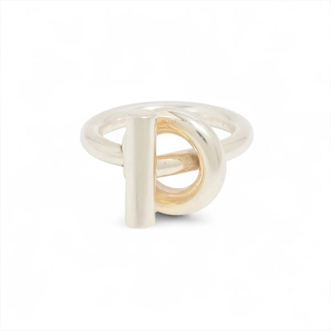 HERMES ECHAPE MM RING: Hermes Echape MM Ring Brand: Hermes Type/Style: Ring Material: 925, Color: Silver Size: 6.75 - 7 US Accessories: None Accessories Notice: When purchasing pre-owned goods, please refer to the photos
