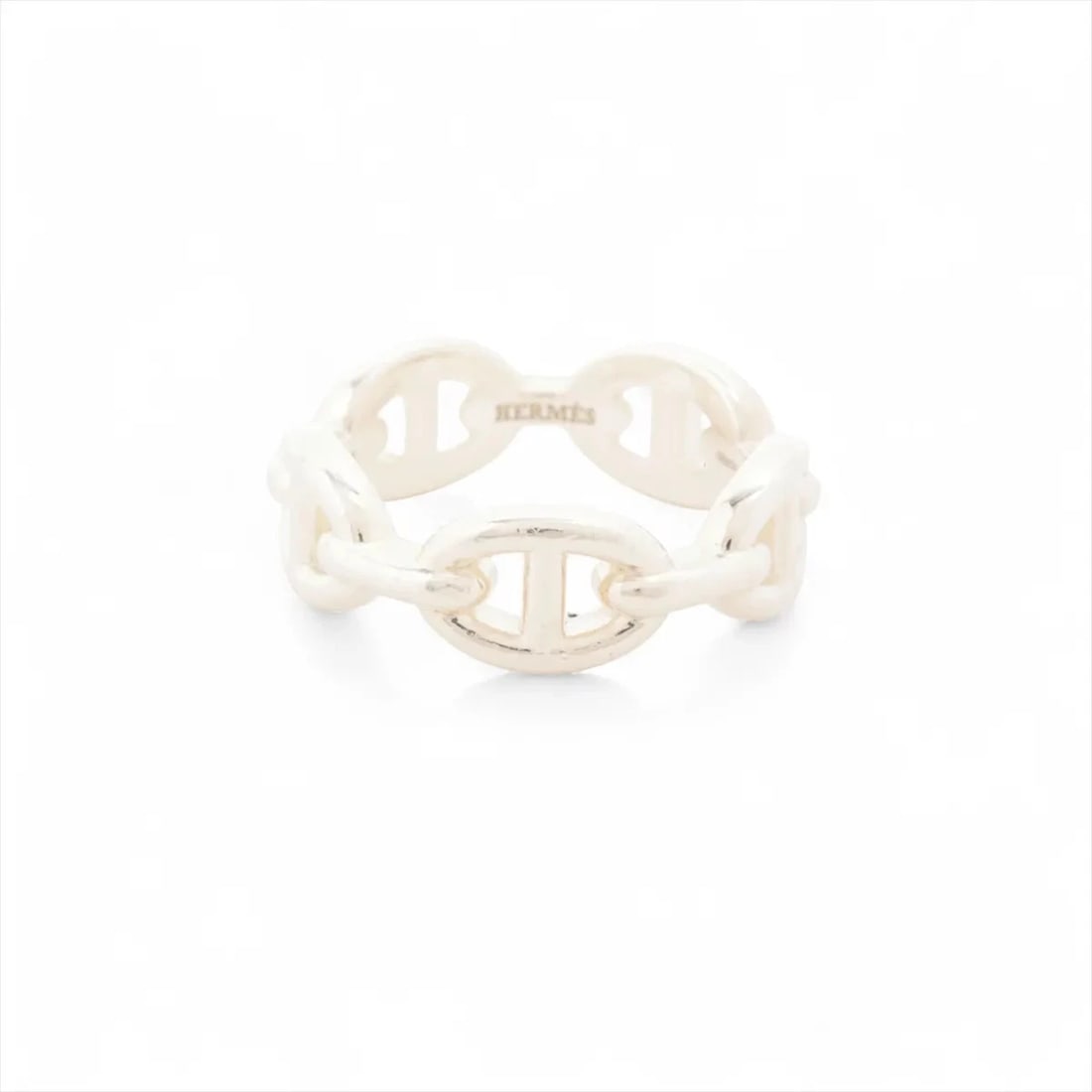 HERMES CHAINE D'ANCRE ENCHAINEE RING 925 SILVER: Hermes CHAINE d'Ancre Enchainee Ring 925 Silver Brand: Hermes Type/Style: Ring Material: 925, Color: Silver Size: Accessories: None Accessories Notice: When purchasing pre-owned goods, please refer