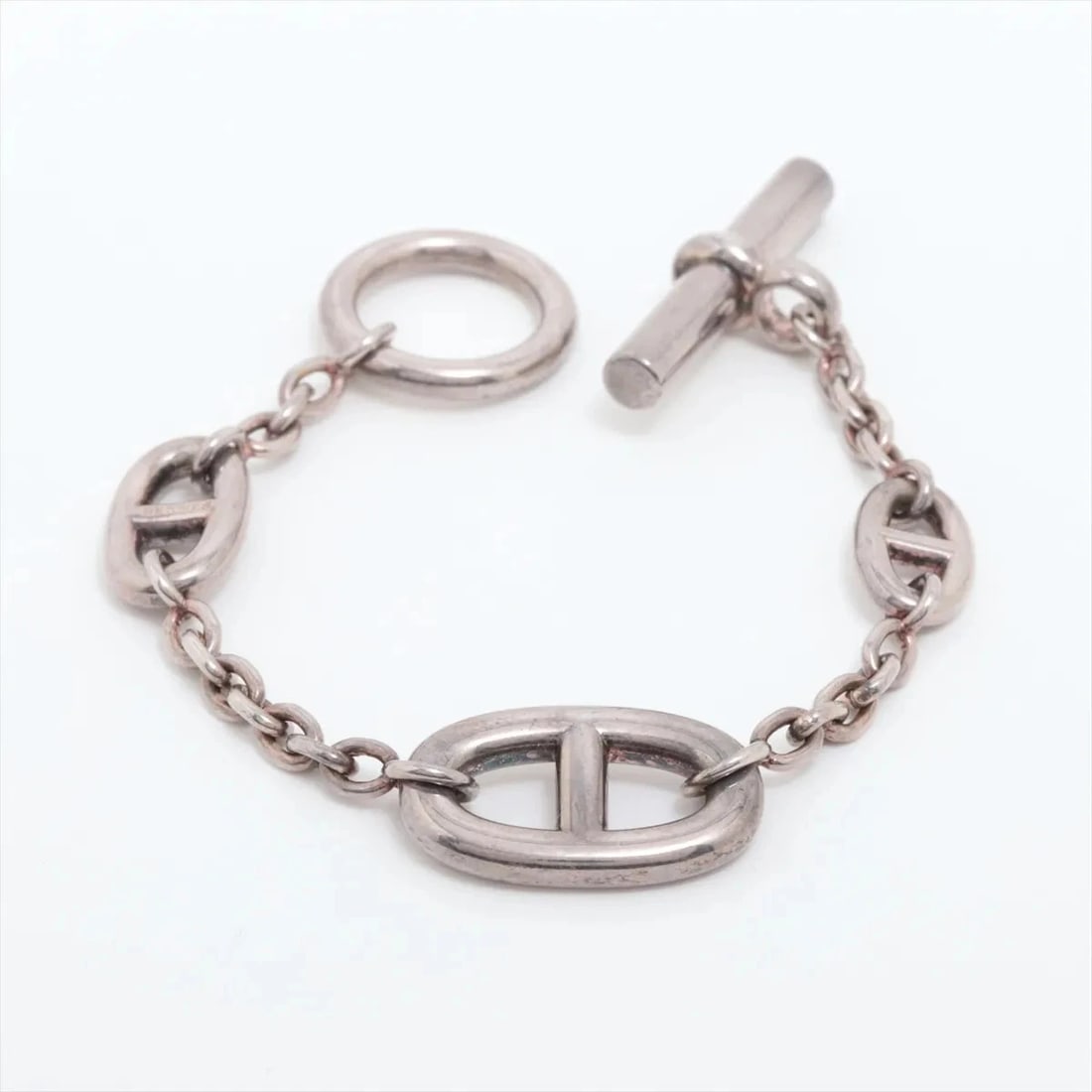 HERMES CHAINE D'ANCRE FARANDOLE BRACELET SM 925 SILVER: Hermes CHAINE d'Ancre Farandole Bracelet SM 925 Silver Brand: Hermes Type/Style: Bracelet Material: 925, Color: Silver Size: (CM) Bracelet length:12.5 Accessories: None Accessories Notice: When