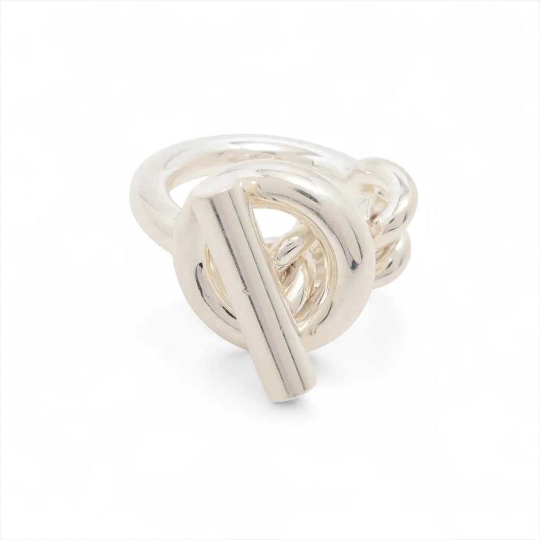 HERMES CROISET RING 925 SILVER: Hermes Croiset Ring 925 Silver Brand: Hermes Type/Style: Ring Material: 925, Color: Silver Size: 4.75 - 5 US Accessories: None Accessories Notice: When purchasing pre-owned goods, please r
