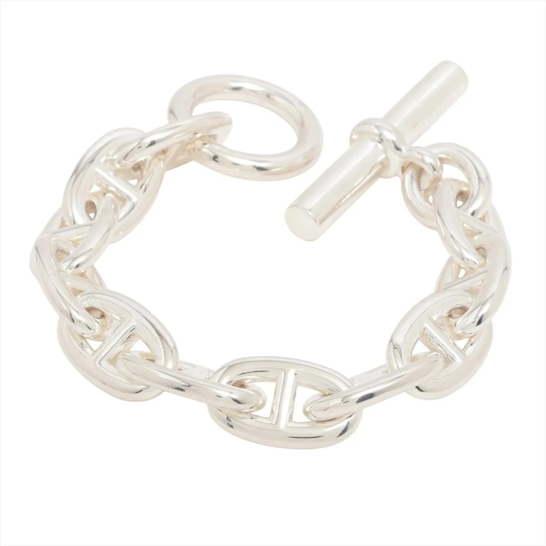 HERMES CHAINE D'ANCRE TGM BRACELET: Hermes CHAINE d'Ancre TGM Bracelet Brand: Hermes Type/Style: Bracelet Material: 925, Color: Silver Size: (CM) Bracelet length:16 Accessories: None Accessories Notice: When purchasing pre-owned goods,