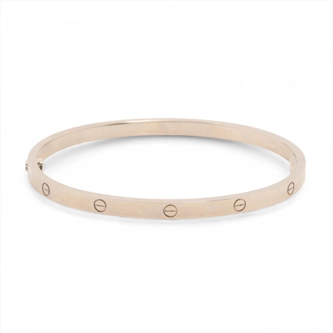 CARTIER LOVE SM BRACELET 750(WG): Cartier Love SM Bracelet 750(WG) Brand: Cartier Type/Style: Bracelet Material: 750(WG), Color: WG Size: (CM) Bracelet length:16.4 Accessories: None Accessories Notice: When purchasing pre-owned