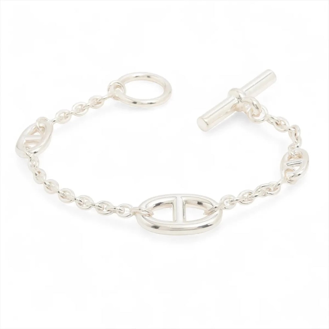HERMES CHAINE D'ANCRE FARANDOLE BRACELET: Hermes CHAINE d'Ancre Farandole Bracelet Brand: Hermes Type/Style: Bracelet Material: 925, Color: Silver Size: (CM) Bracelet length:17 Accessories: None Accessories Notice: When purchasing pre-owned