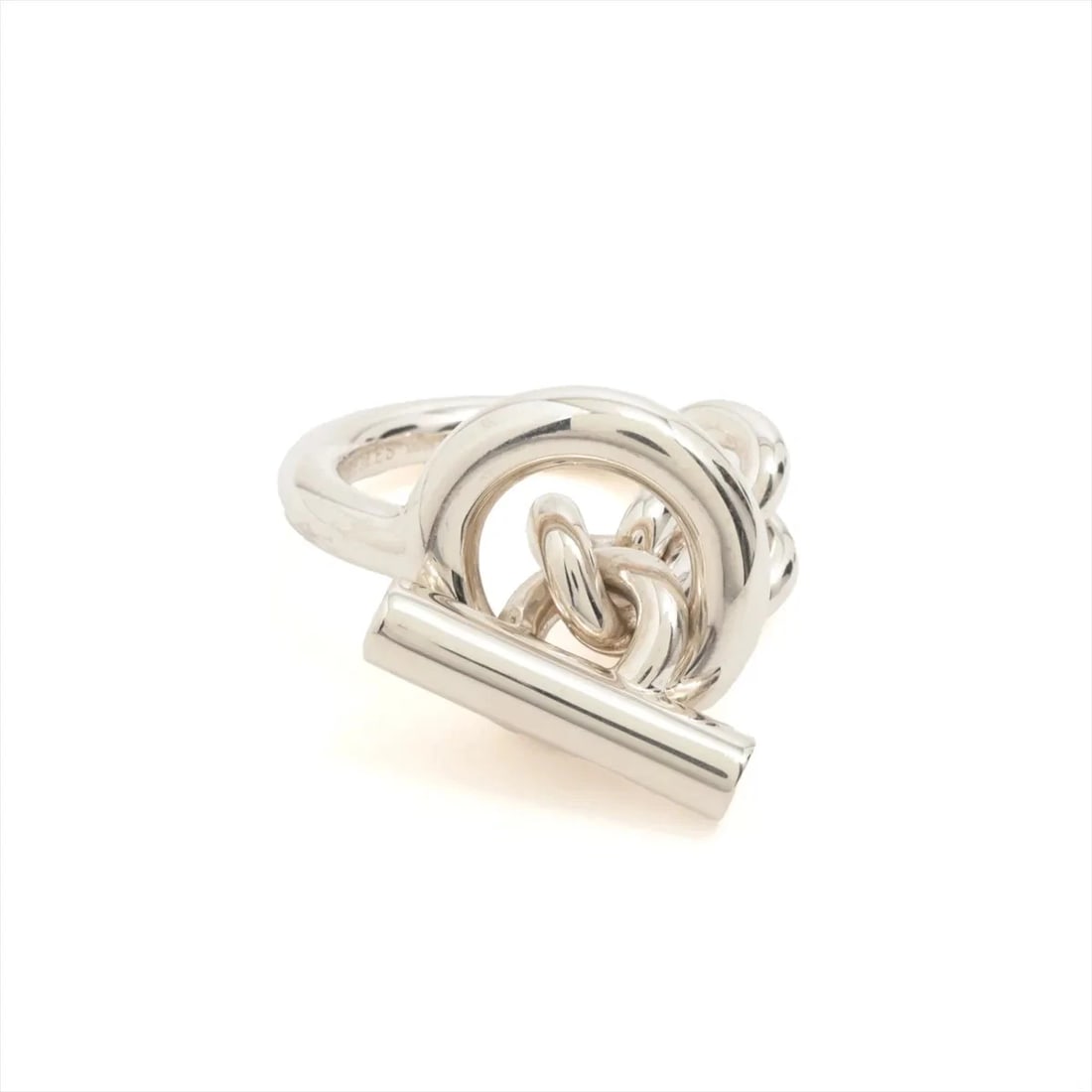 HERMES CROISET GM RING SILVER: Hermes Croiset GM Ring Silver Brand: Hermes Type/Style: Ring Material: 925, Color: Silver Size: 6 US Accessories: None Accessories Notice: When purchasing pre-owned goods, please refer to the photos
