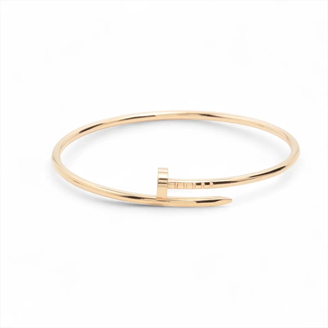 CARTIER JUSTE UN CLOU SM BRACELET 750(PG): Cartier Juste un Clou SM Bracelet 750(PG) Brand: Cartier Type/Style: Bracelet Material: 750(PG), Color: PG Size: (CM) Bracelet length:17 Accessories: None Accessories Notice: When purchasing