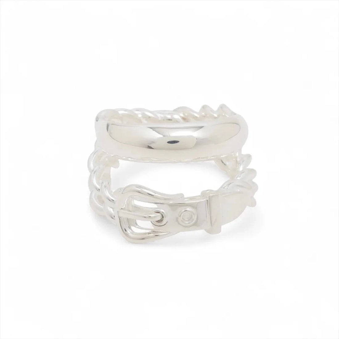 HERMES BOOKLE SERIE UNFLEXIBL RING SILVER: Hermes Bookle Serie Unflexibl Ring Silver Brand: Hermes Type/Style: Ring Material: 925, Color: Silver Size: 6.25 - 6.5 US Accessories: None Accessories Notice: When purchasing pre-owned go