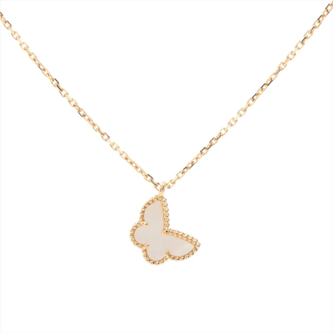 VAN CLEEF & ARPELS SWEET ALHAMBRA PAPILLON NECKLACE 750(YG): Van Cleef & Arpels Sweet Alhambra Papillon Necklace 750(YG) Brand: Van Cleef & Arpels Type/Style: Necklace Material: 750(YG), Color: YG Size: (CM) Chain length:40 Accessories: None Accessories