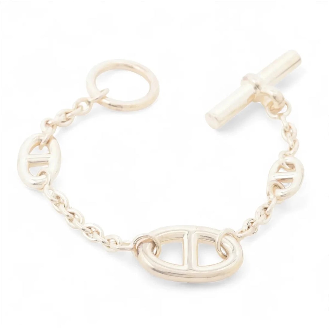 HERMES CHAINE D'ANCRE FARANDOLE BRACELET: Hermes CHAINE d'Ancre Farandole Bracelet Brand: Hermes Type/Style: Bracelet Material: 925, Color: Silver Size: (CM) Bracelet length:16 Accessories: None Accessories Notice: When purchasing pre-owned