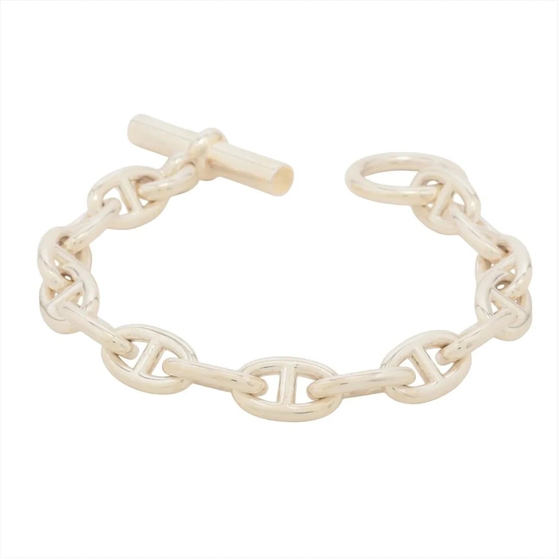 HERMES CHAINE D'ANCRE MM BRACELET 15 FRAMES 925: Hermes CHAINE d'Ancre MM Bracelet 15 frames 925 Brand: Hermes Type/Style: Bracelet Material: 925, Color: Silver Size: (CM) Bracelet length:16.5 Accessories: None Accessories Notice: When purchasing