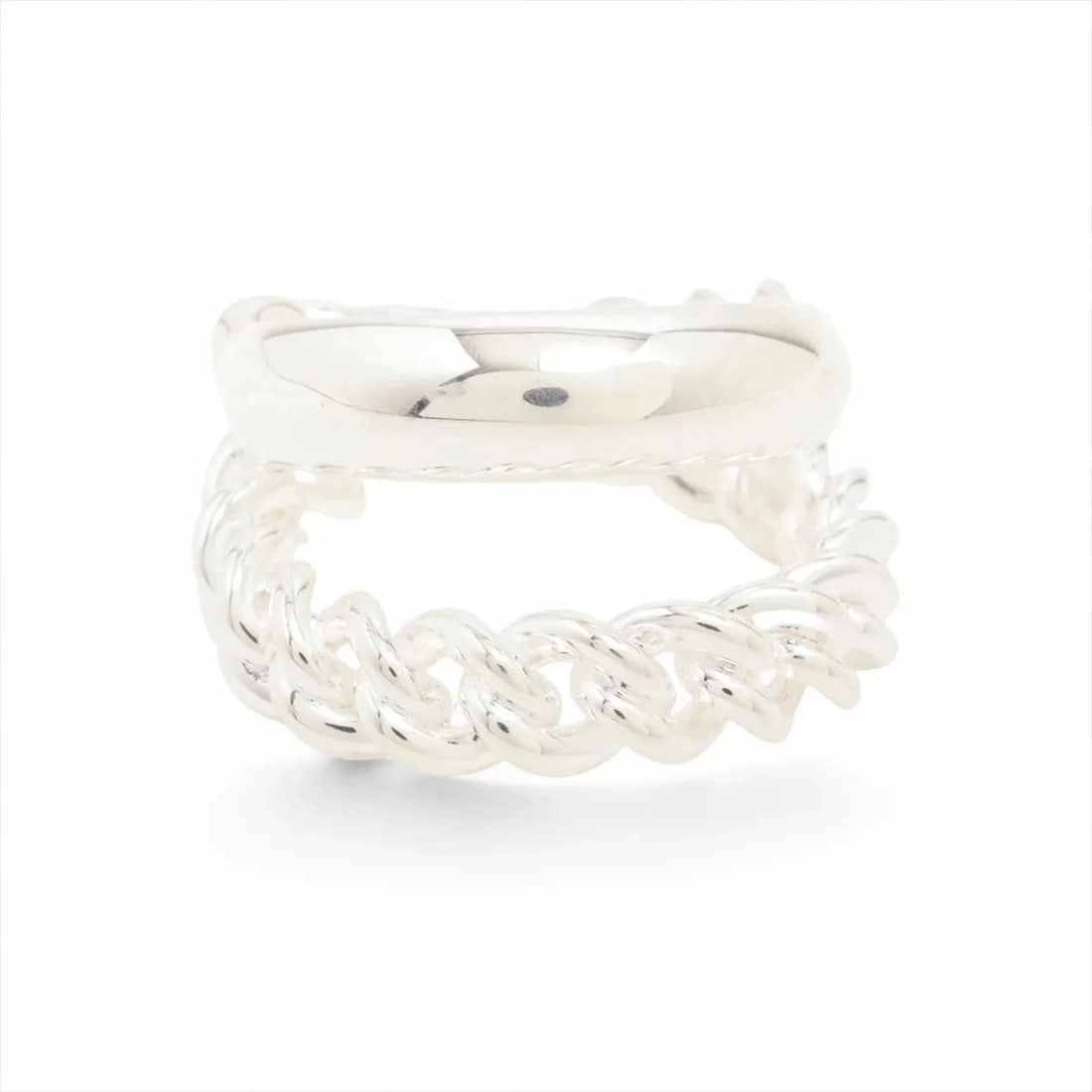 HERMES BOUCLES SERIE UNFLEXIBLES RING 925 SILVER: Hermes Boucles Serie unflexibles Ring 925 Silver Brand: Hermes Type/Style: Ring Material: 925, Color: Silver Size: 5.5 - 5.75 US Accessories: None Accessories Notice: When purchasing pre-owned goods,
