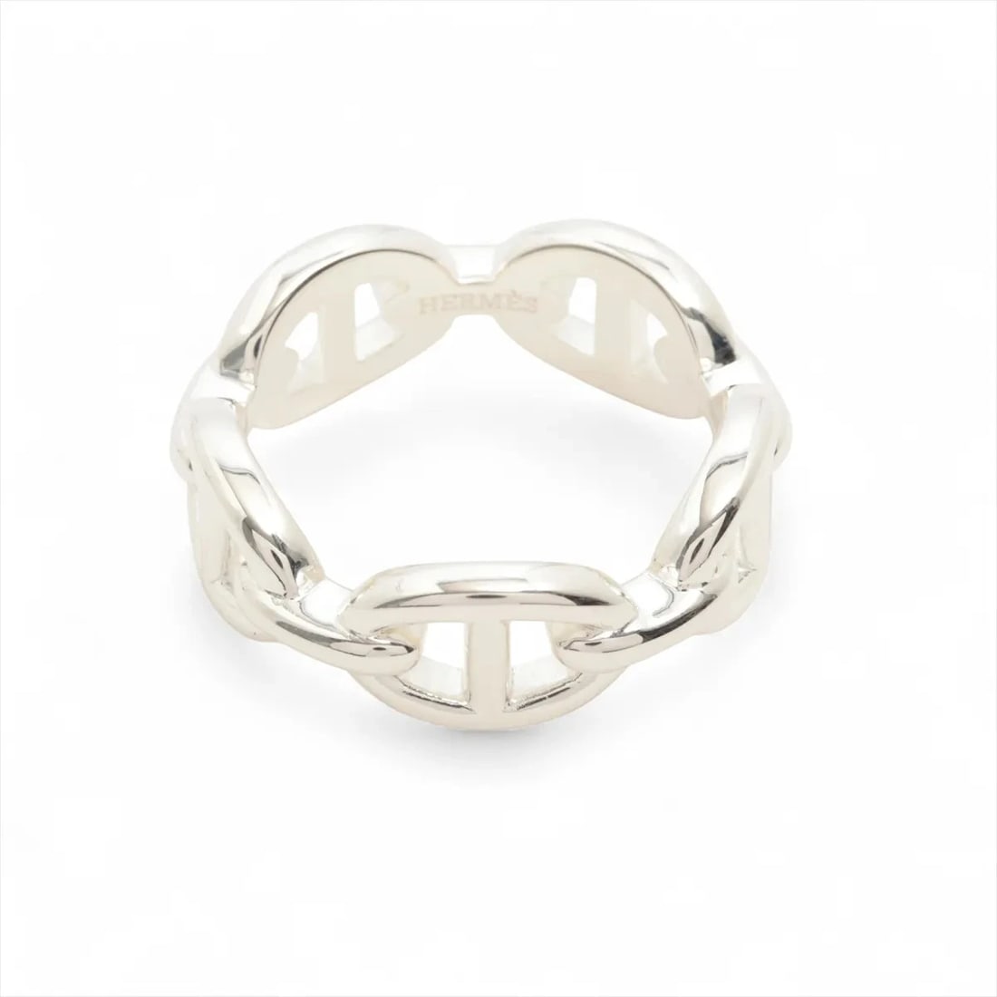 HERMES CHAINE D'ANCRE ENCHAINEE RING 925 SILVER: Hermes CHAINE d'Ancre Enchainee Ring 925 Silver Brand: Hermes Type/Style: Ring Material: 925, Color: Silver Size: 6.75 - 7 US Accessories: None Accessories Notice: When purchasing pre-owne