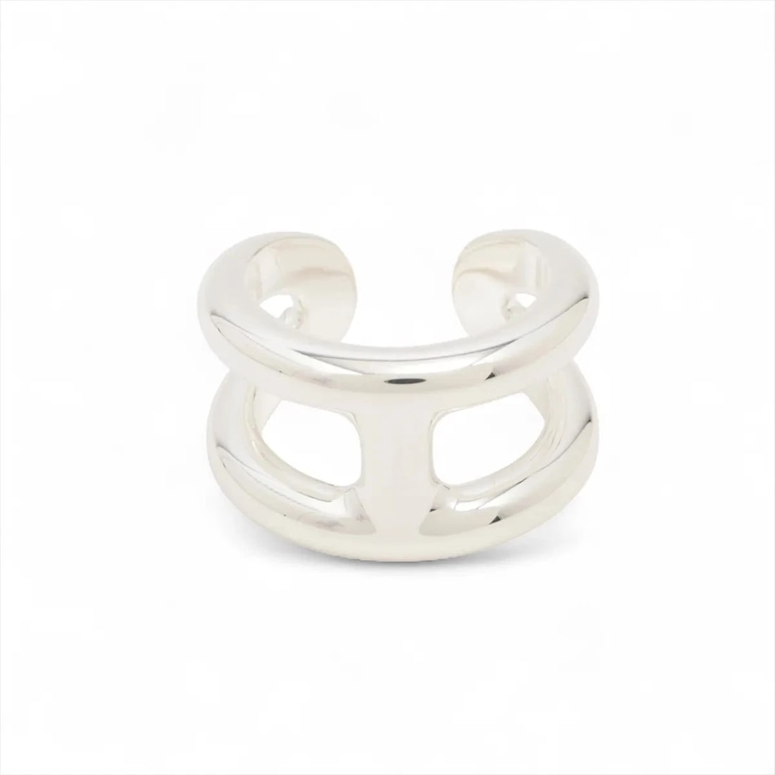 HERMES OSMOZ PM RING 925 SILVER: Hermes Osmoz PM Ring 925 Silver Brand: Hermes Type/Style: Ring Material: 925, Color: Silver Size: 6 US Accessories: None Accessories Notice: When purchasing pre-owned goods, please refer t