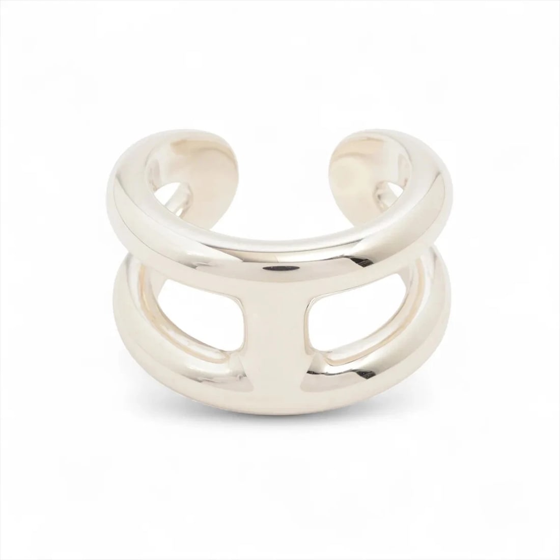 HERMES OSMOZ PM RING SILVER: Hermes Osmoz PM Ring Silver Brand: Hermes Type/Style: Ring Material: 925, Color: Silver Size: 7.25 US Accessories: None Accessories Notice: When purchasing pre-owned goods, please refer to