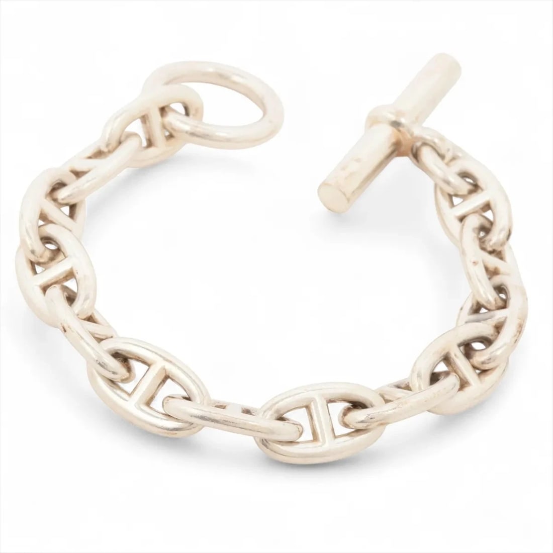 HERMES CHAINE D'ANCRE GM BRACELET 13 LINKS: Hermes CHAINE d'Ancre GM Bracelet 13 Links Brand: Hermes Type/Style: Bracelet Material: 925, Color: Silver Size: (CM) Bracelet length:22 Accessories: None Accessories Notice: When purchasing