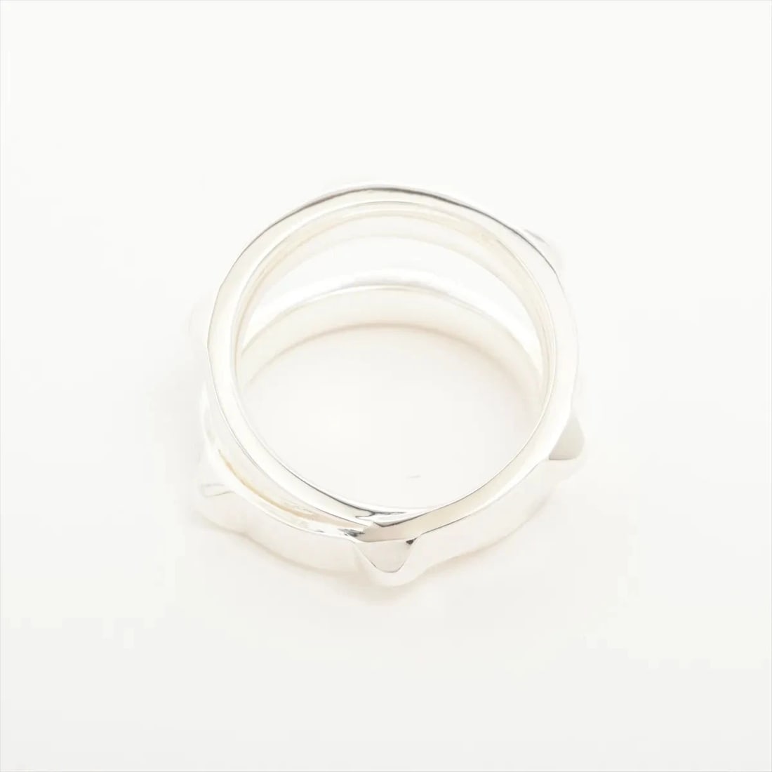 HERMES MINI CREW DOUBLE RING 925 SILVER - 2