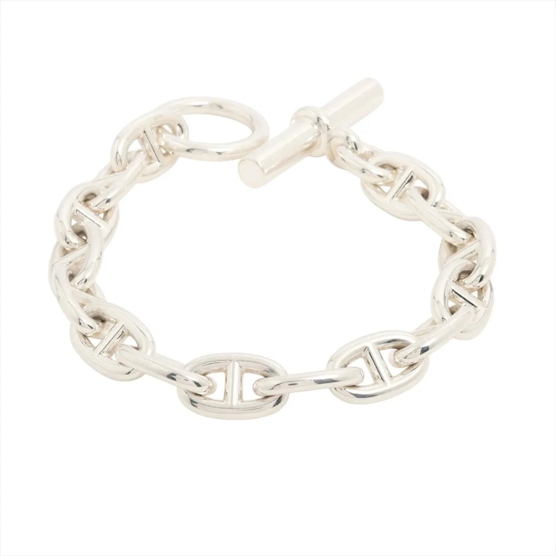 HERMES CHAINE D'ANCRE MM BRACELET 15 FRAMES 925 SILVER: Hermes CHAINE d'Ancre MM Bracelet 15 frames 925 Silver Brand: Hermes Type/Style: Bracelet Material: 925, Color: Silver Size: (CM) Bracelet length:15.5 Accessories: None Accessories Notice: