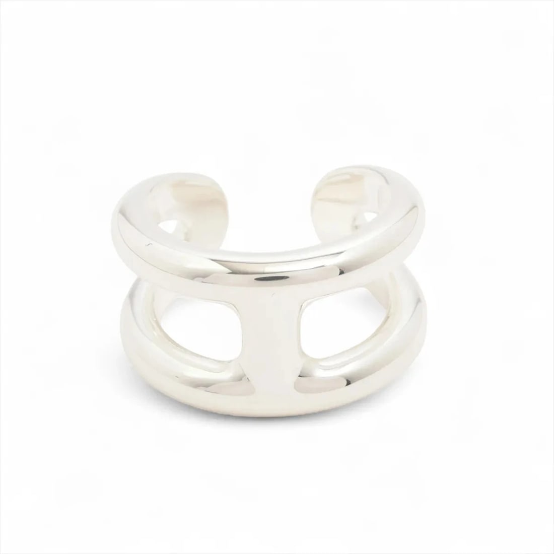 HERMES OSMOZ PM RING 925 SILVER: Hermes Osmoz PM Ring 925 Silver Brand: Hermes Type/Style: Ring Material: 925, Color: Silver Size: 7.25 US Accessories: None Accessories Notice: When purchasing pre-owned goods, please refe