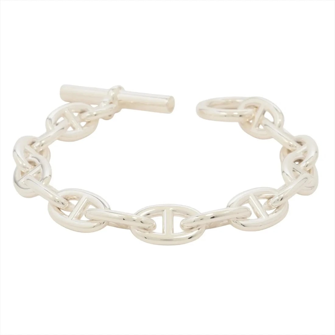 HERMES CHAINE D'ANCRE TGM BRACELET 15 FRAMES 925 SILVER: Hermes CHAINE d'Ancre TGM Bracelet 15 frames 925 Silver Brand: Hermes Type/Style: Bracelet Material: 925, Color: Silver Size: (CM) Bracelet length:22 Accessories: None Accessories Notice: