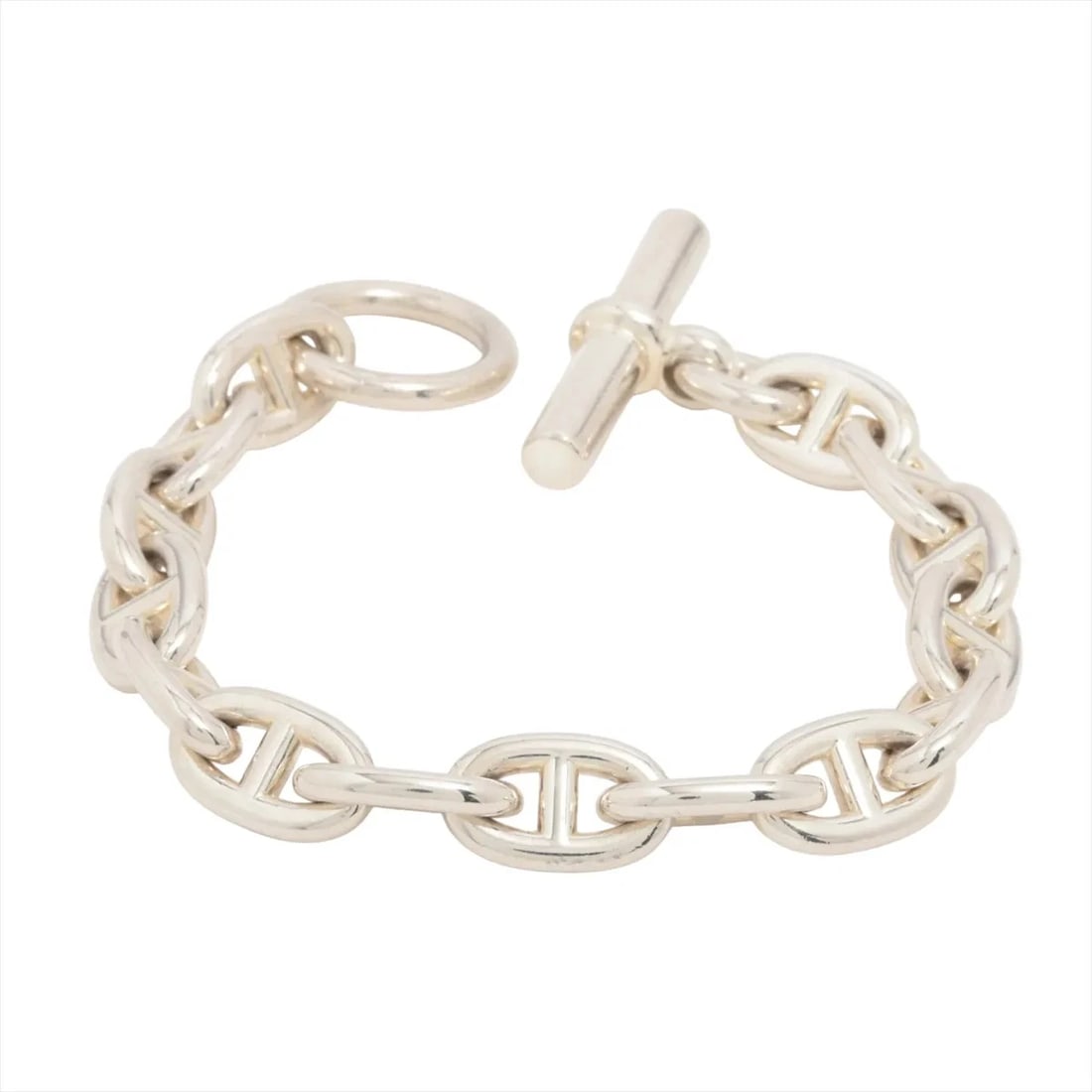 HERMES CHAINE D'ANCRE MM BRACELET 15 FRAMES 925 SILVER: Hermes CHAINE d'Ancre MM Bracelet 15 frames 925 Silver Brand: Hermes Type/Style: Bracelet Material: 925, Color: Silver Size: (CM) Bracelet length:15.5 Accessories: None Accessories Notice: