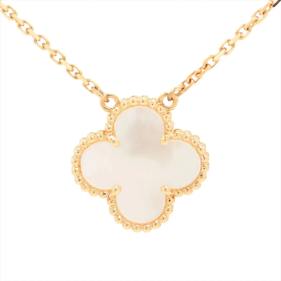 VAN CLEEF & ARPELS ALHAMBRA NECKLACE 750(YG): Van Cleef & Arpels Alhambra Necklace 750(YG) Brand: Van Cleef & Arpels Type/Style: Necklace Material: 750(YG), Color: YG Size: (CM) Chain length:41.6 Accessories: None Accessories Notice: When