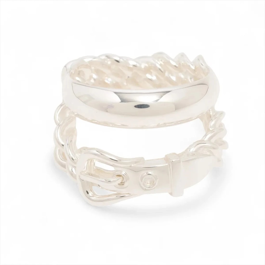 HERMES BOUCLES SERIE UNFLEXIBLES RING 925 SILVER: Hermes Boucles Serie unflexibles Ring 925 Silver Brand: Hermes Type/Style: Ring Material: 925, Color: Silver Size: 7.5 US Accessories: None Accessories Notice: When purchasing pre-owned goods, please