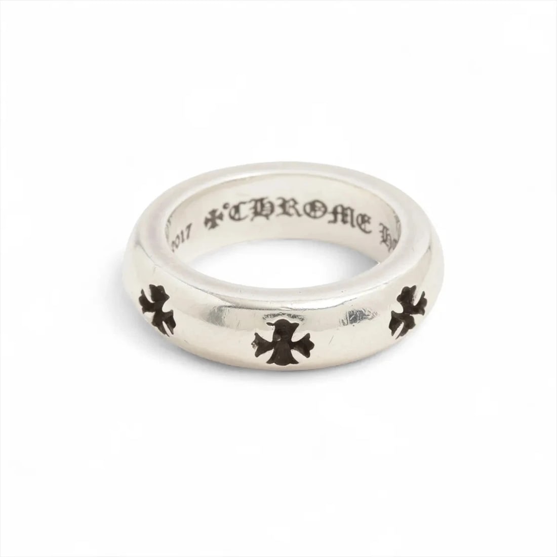 CHROME HEARTS NEGATIVE CH PLUS RING 925: Chrome Hearts negative CH plus Ring 925 Brand: Chrome Hearts Type/Style: Ring Material: 925, Color: Silver Size: 5.25 - 5.5 US Accessories: None Accessories Notice: When purchasing pre-own