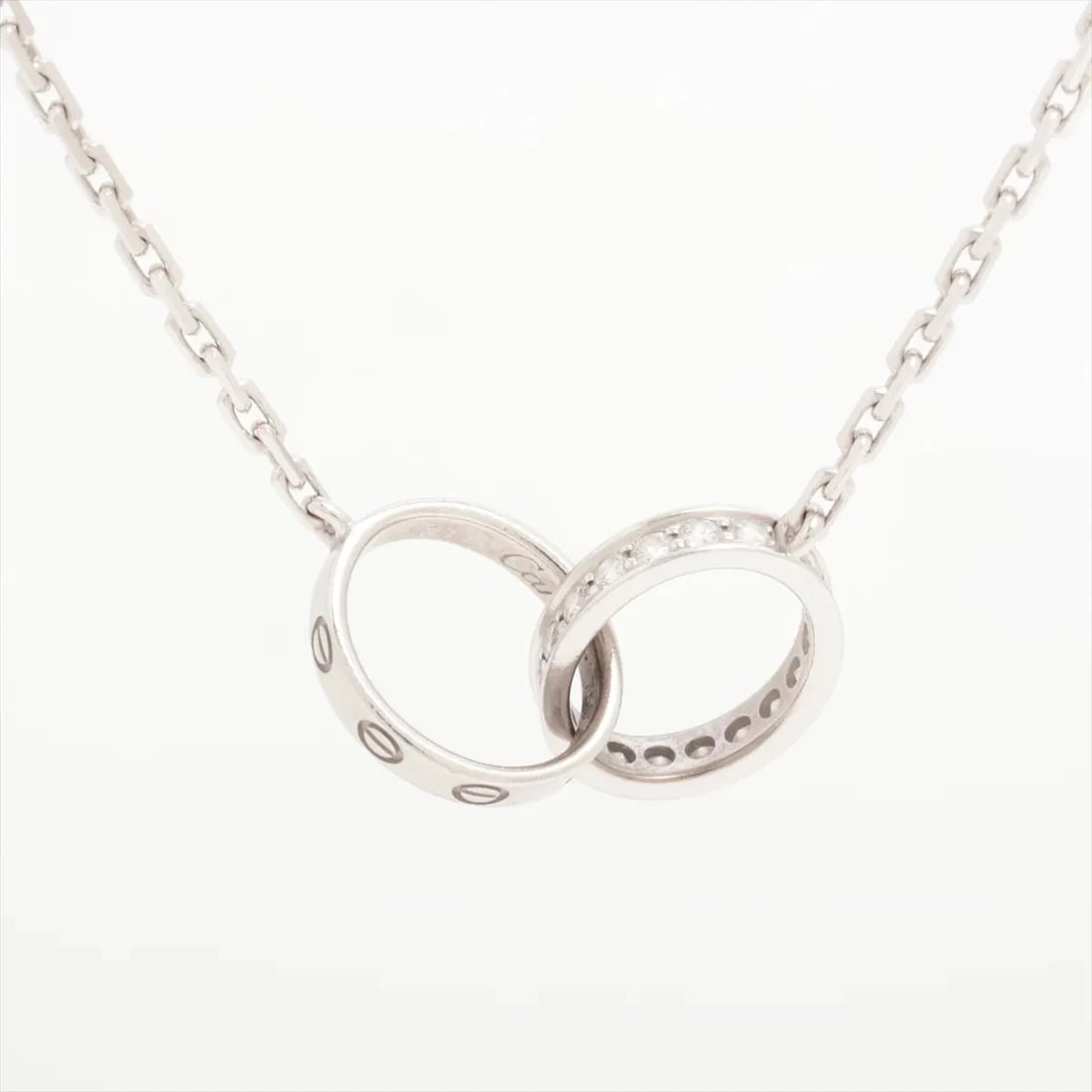 CARTIER BABY LOVE DIAMOND NECKLACE 750(WG): Cartier Baby Love diamond Necklace 750(WG) Brand: Cartier Type/Style: Necklace Material: 750(WG), Main Stone/Creation Natural Color: WG Size: (CM) Chain length:44.8 Accessories: None Acces