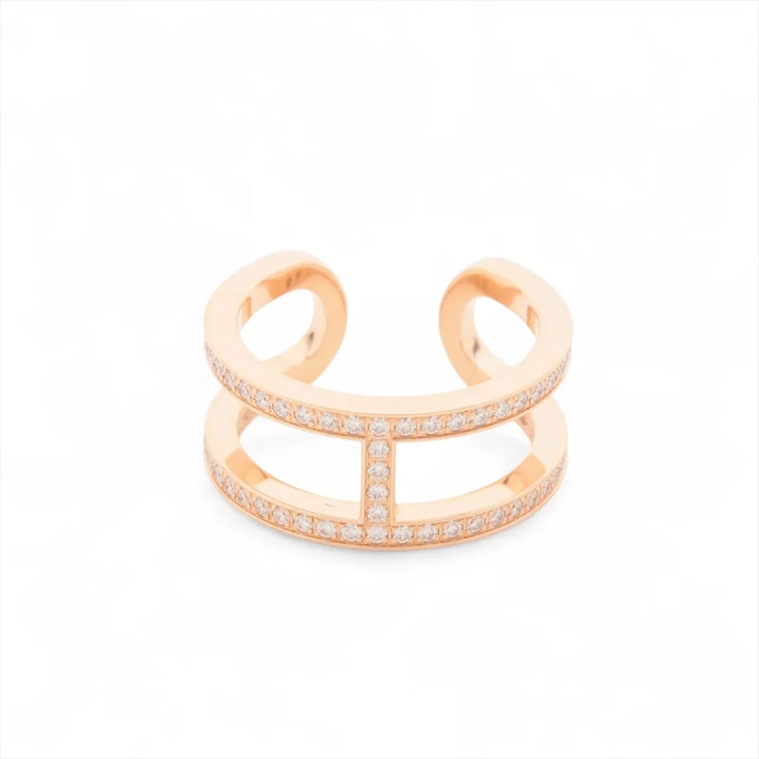 HERMES EVER CHAINE D'ANCRE DIAMOND RING 750(PG): Hermes Ever Chaine D'Ancre diamond Ring 750(PG) Brand: Hermes Type/Style: Ring Material: 750(PG), Main Stone/Creation Natural Color: PG Size: 6.25 - 6.5 US Accessories: None Accessories No