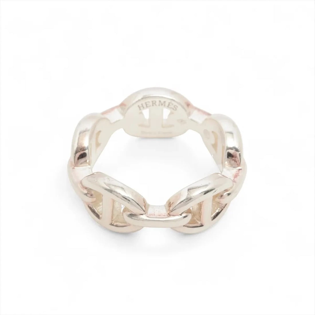 HERMES CHAINE D'ANCRE ENCHAINEE RING 925 SILVER: Hermes CHAINE d'Ancre Enchainee Ring 925 Silver Brand: Hermes Type/Style: Ring Material: 925, Color: Silver Size: 5.5 - 5.75 US Accessories: None Accessories Notice: When purchasing pre-owned goods,