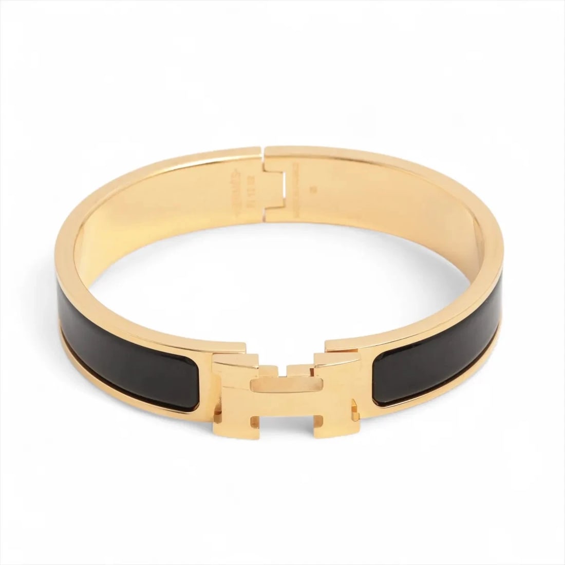 HERMES CLICK H FAN BANGLE GP BLACK?GOLD (1 of 3)
