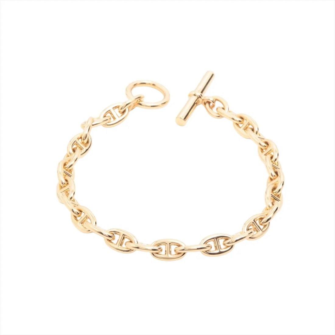 HERMES CHAINE D'ANCRE TPM BRACELET 750(YG): Hermes CHAINE d'Ancre TPM Bracelet 750(YG) Brand: Hermes Type/Style: Bracelet Material: 750(YG), Color: YG Size: (CM) Bracelet length:18.2 Accessories: None Accessories Notice: When purchasing