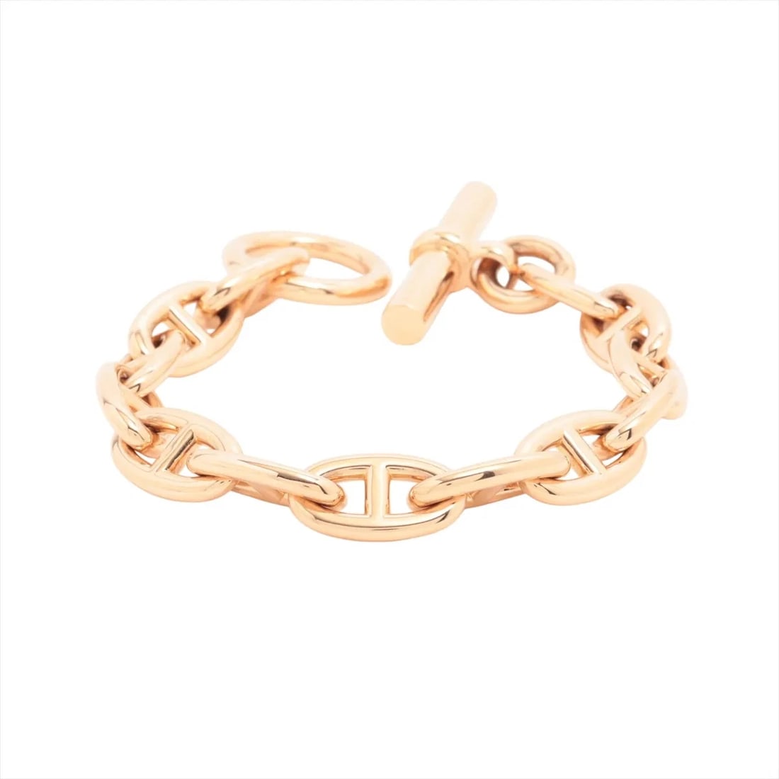 HERMES CHAINE D'ANCRE GM BRACELET 750(PG): Hermes CHAINE d'Ancre GM Bracelet 750(PG) Brand: Hermes Type/Style: Bracelet Material: 750(PG), Color: PG Size: (CM) Bracelet length:21.5 Accessories: None Accessories Notice: When purchasing