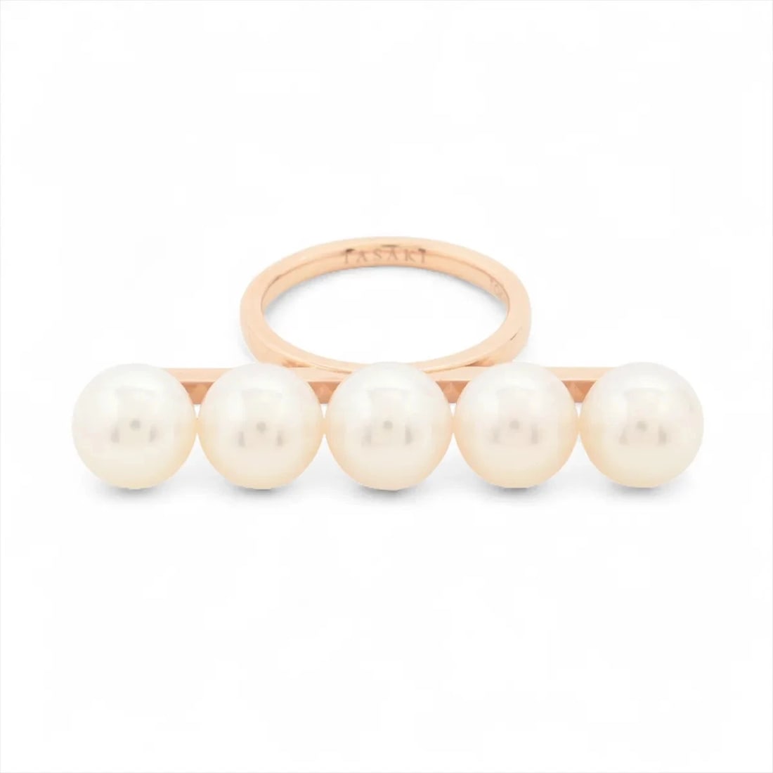 TASAKI BALANCE SIGNATURE PEARL RING 750(PG): TASAKI Balance Signature Pearl Ring 750(PG) Brand: TASAKI Type/Style: Ring Material: 750(PG), Color: PG Size: 5.25 US Accessories: None Accessories Notice: When purchasing pre-owned goods, please