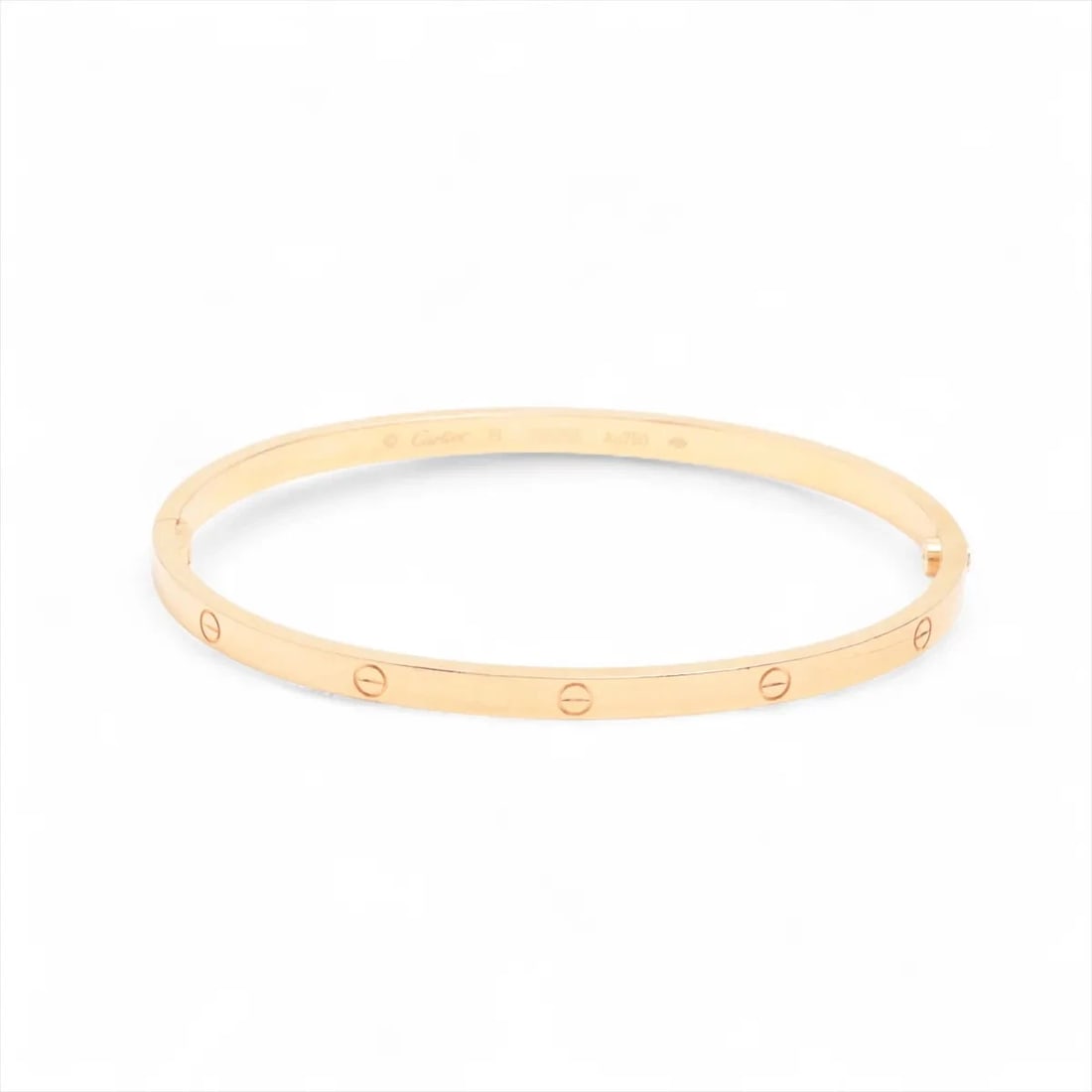 CARTIER LOVE SM BRACELET 750(PG): Cartier Love SM Bracelet 750(PG) Brand: Cartier Type/Style: Bracelet Material: 750(PG), Color: PG Size: (CM) Bracelet length:18.1 Accessories: None Accessories Notice: When purchasing pre-owned